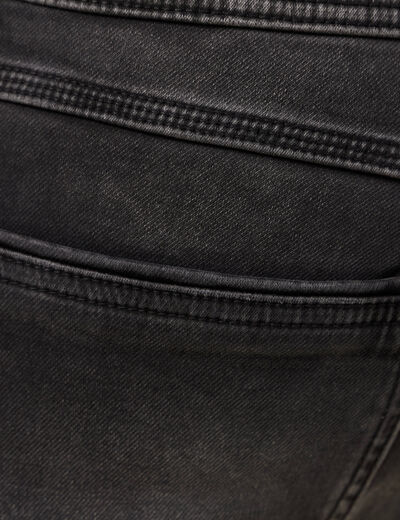 Jeans straight longueur 34 denim denim noir homme