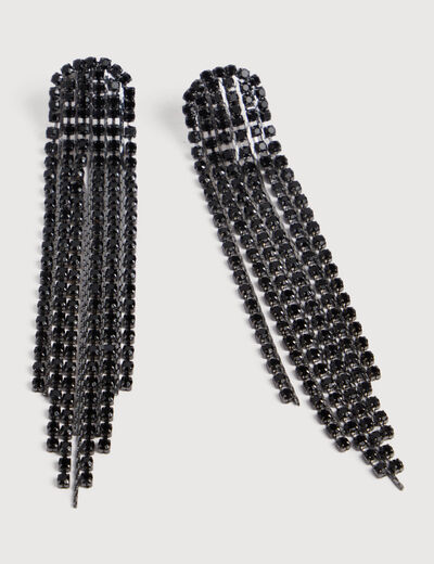Boucles d'oreilles avec strass noir femme