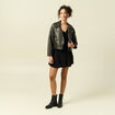 Gilet col V manches longues n&oelig;uds noir femme