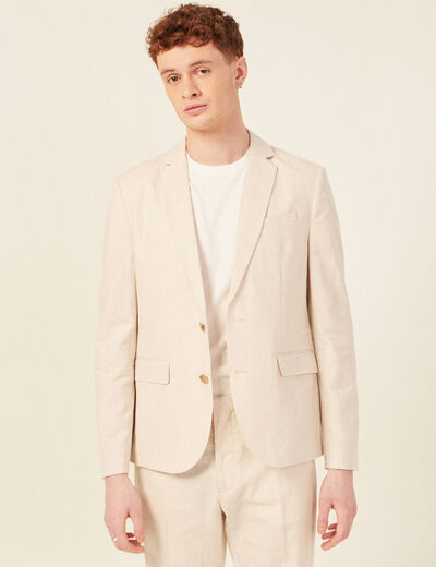 Veste blazer boutonnée beige homme