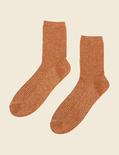 Chaussettes marron cognac femme