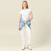 Jeans mom 7/8ème denim blanc femme