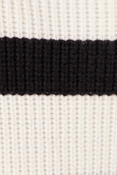 Pull manches longues à boutons ecru femme