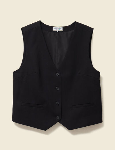 Veston sans manches noir femme