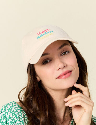 Casquette creme femme