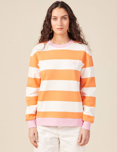 Sweat éco-responsable orange clair femme