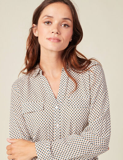 Chemise manches longues blanc femme