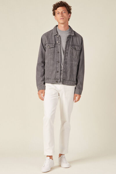 Pull manches longues gris foncé homme
