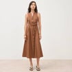 Robe en coton sans manches marron femme