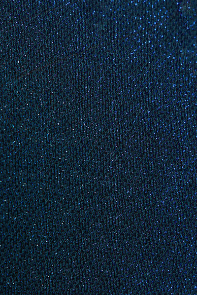 Robe moulante fils métallisés bleu canard femme