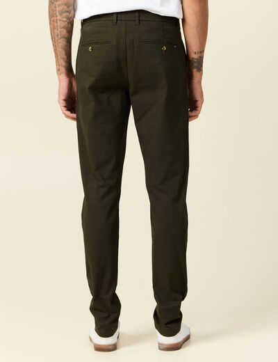 Pantalon slim Instinct chino vert kaki homme