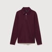 Polo droit manches longues prune homme