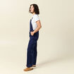 Combinaison salopette en velours c&ocirc;tel&eacute; bleu marine femme