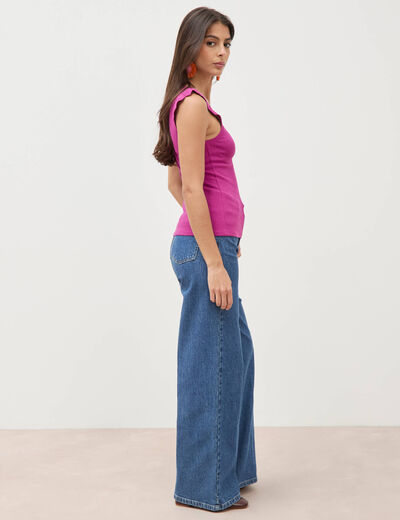 D&eacute;bardeur bretelles larges violet femme