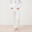 Jeans girlfriend taille haute denim blanc femme