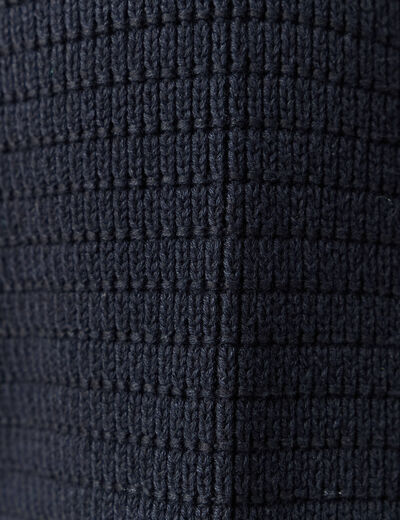 Pull col rond manches longues bleu marine homme