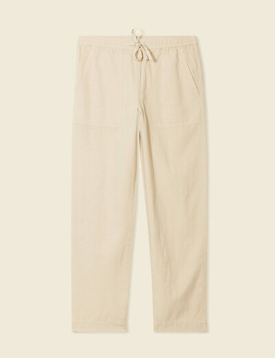 Pantalon chino à coulisse beige homme