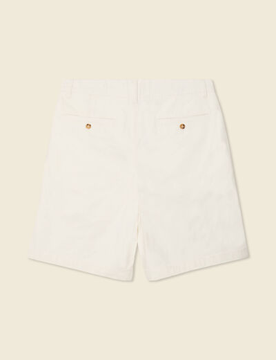 Bermuda droit avec pinces ecru homme