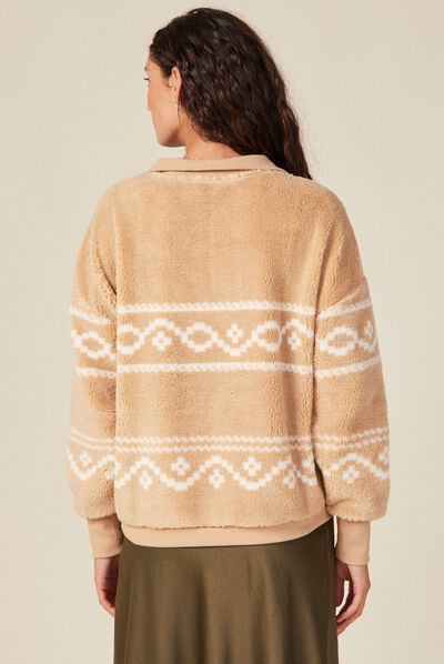 Sweat éco-responsable beige femme