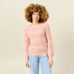 Pull manches longues rose saumon femme