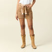 Short boyfriend ceintur&eacute; jean vert kaki femme