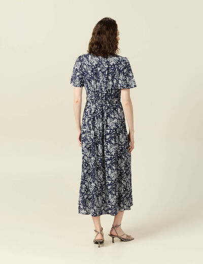 Robe longue éco-responsable bleu femme