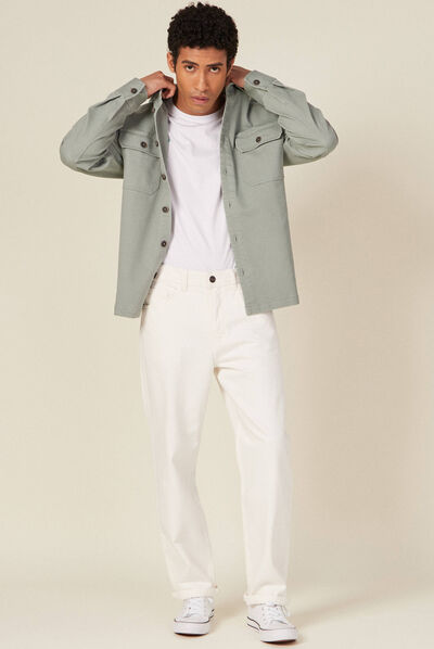 Jeans relaxed 5 poches denim blanc homme