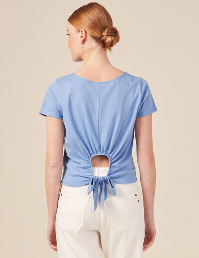 T-shirt manches courtes bleu lavande femme