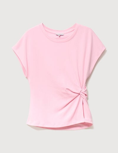 T-shirt en coton rose clair femme