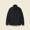 Manteau droit court col montant gris fonc&eacute; homme