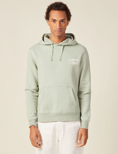 Sweat à capuche vert olive homme