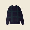 Pull manches longues bleu marine homme