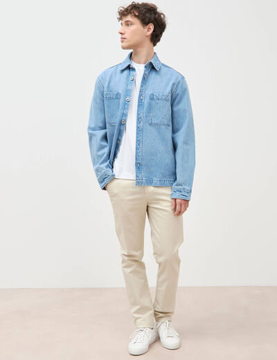 Pantalon chino slim gris homme