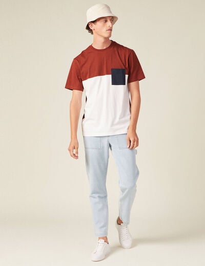T-shirt éco-responsable marron cognac homme