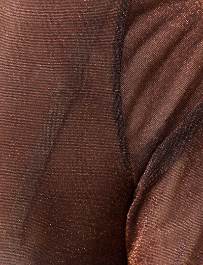T-shirt manches longues marron cognac femme