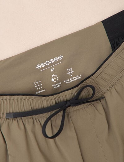 Short doubl&eacute; taupe homme