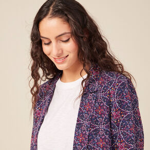 Veste esprit blazer droite bleu marine femme