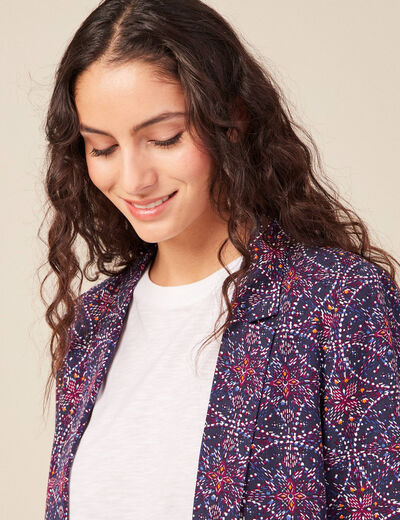 Veste esprit blazer droite bleu marine femme