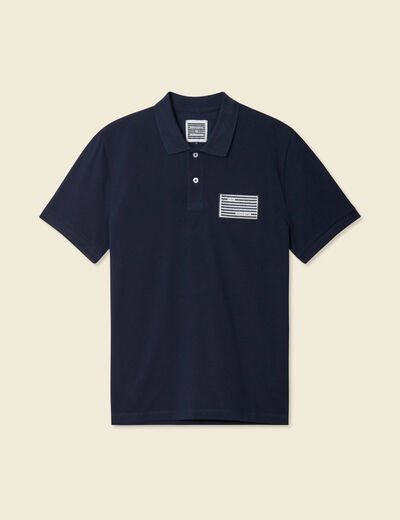 Polo manches courtes bleu marine homme