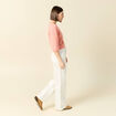 Gilet manches 3/4 rose saumon femme