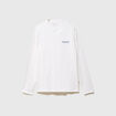 T-shirt droit en coton manches longues blanc homme