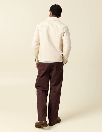 Blouson droit court manches longues sable homme