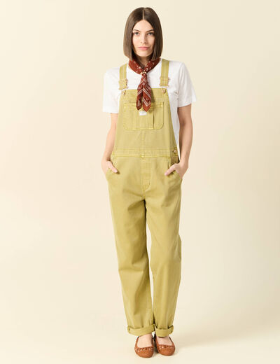 Salopette en jean vert olive femme
