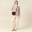 Blazer ajust&eacute; manches longues doubl&eacute; beige femme