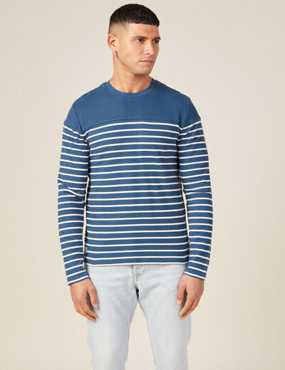T-shirt manches longues bleu foncé homme