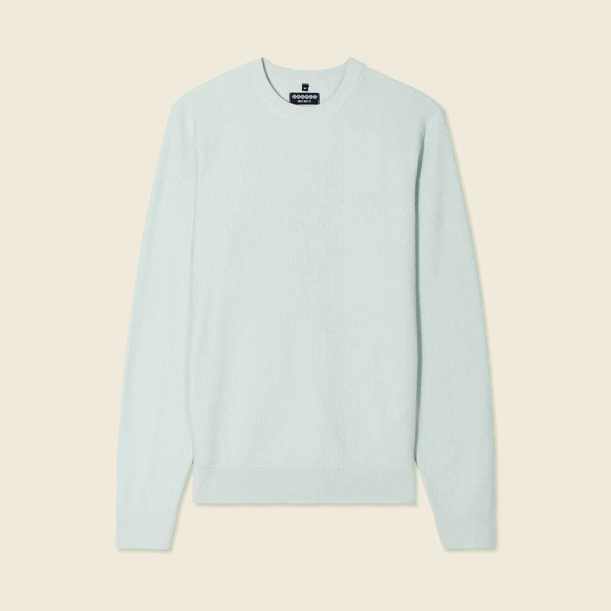 Pull fin col rond manches longues bleu clair homme