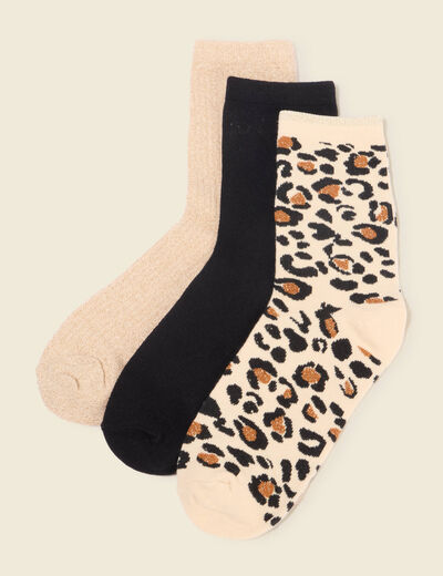 Lot 3 paires chaussettes noir femme