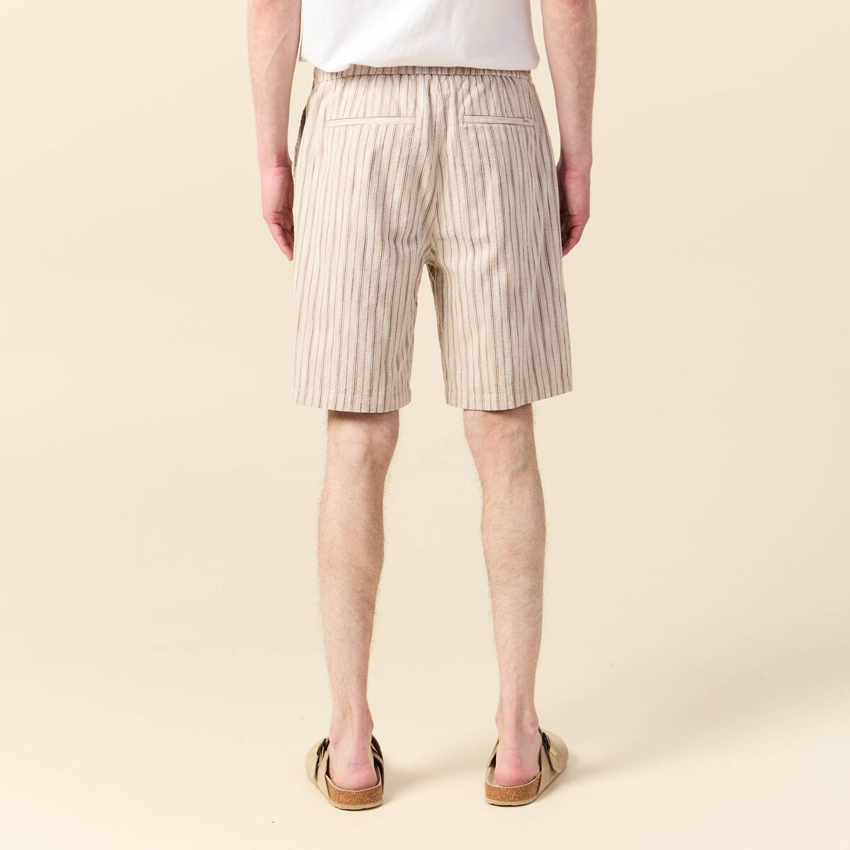 Bermuda droit à coulisse sable homme