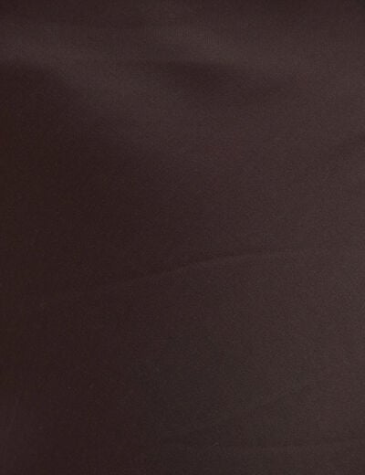 Jupe droite longue satin&eacute;e marron fonc&eacute; femme