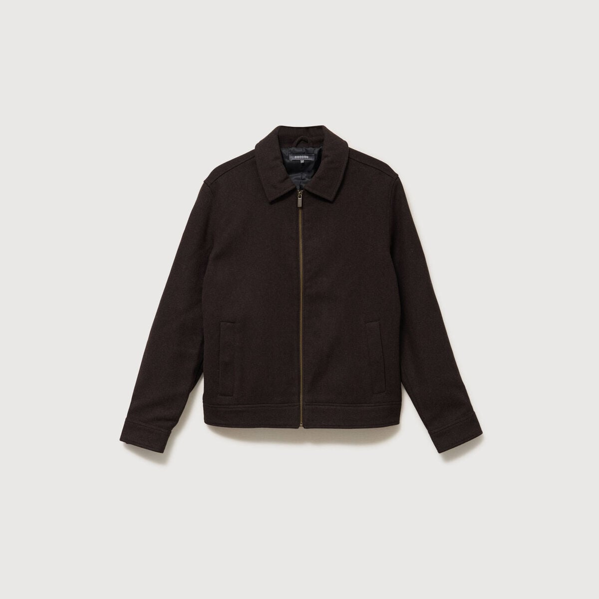 Veste oversize courte col classique marron homme
